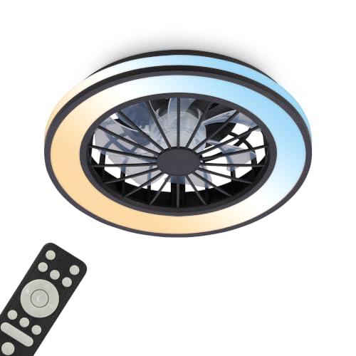BRILONER LED-Deckenventilator 38 cm Schwarz