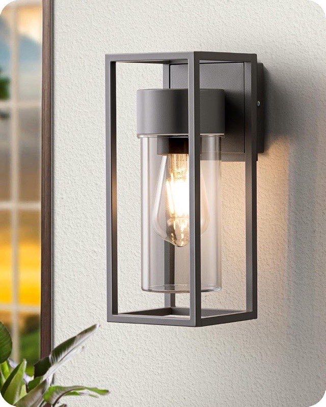 EDISHINE Wandleuchte E27, Anthrazit