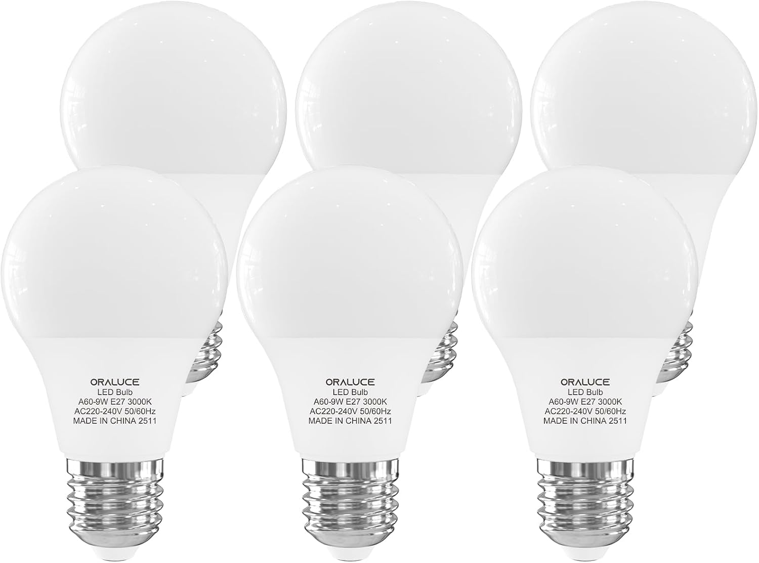 ORALUCE E27 LED 9 W, 6er-Pack