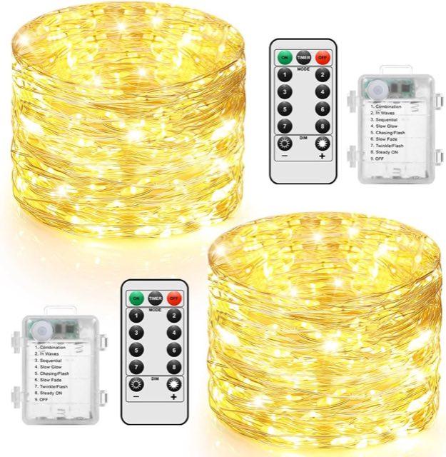 2er-Pack Batterie-Lichterkette mit Fernbedienung