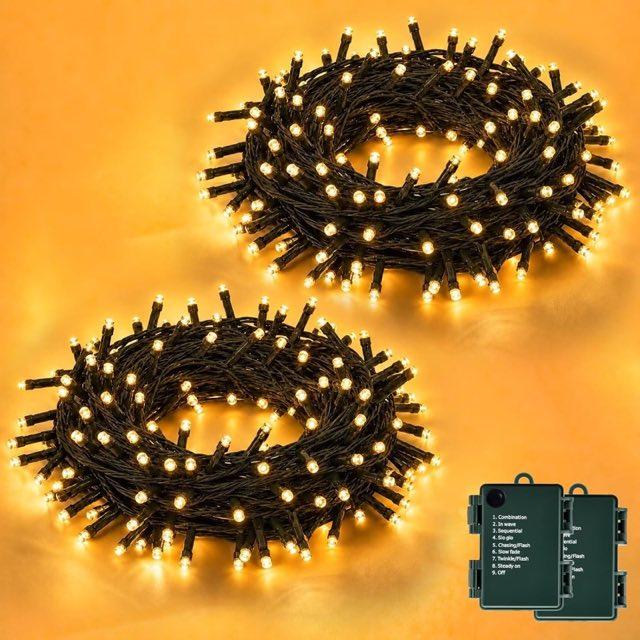 2er-Pack 12 m Batterie-Lichterkette