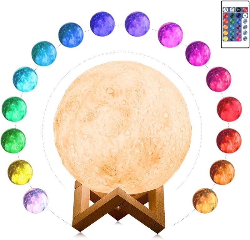 3D Mondlampe LED, 16 RGB, Touch und USB
