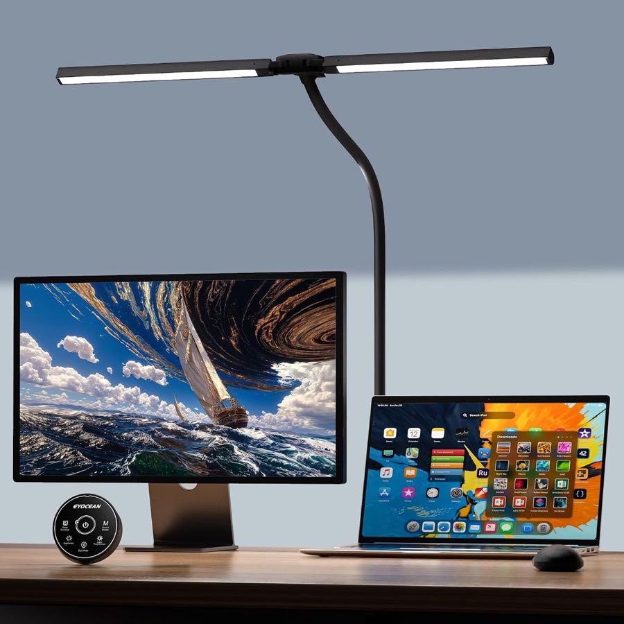 EYOCEAN Doppelkopf-Klemmlampe, 72 cm