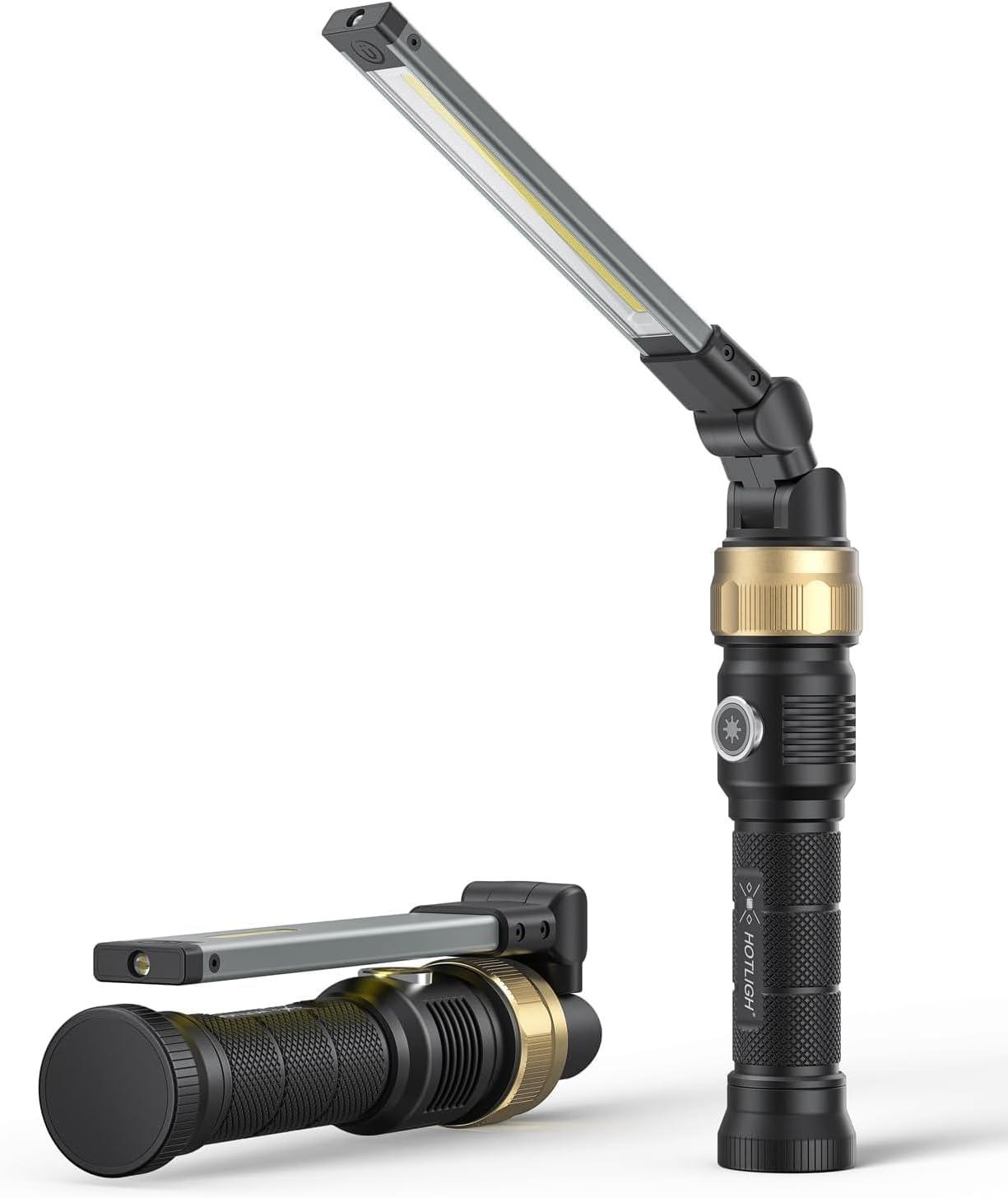 HOTLIGH Werkstattlampe 5000 mAh Akku, 1200 Lumen, faltbar, 3 Leuchtmodi