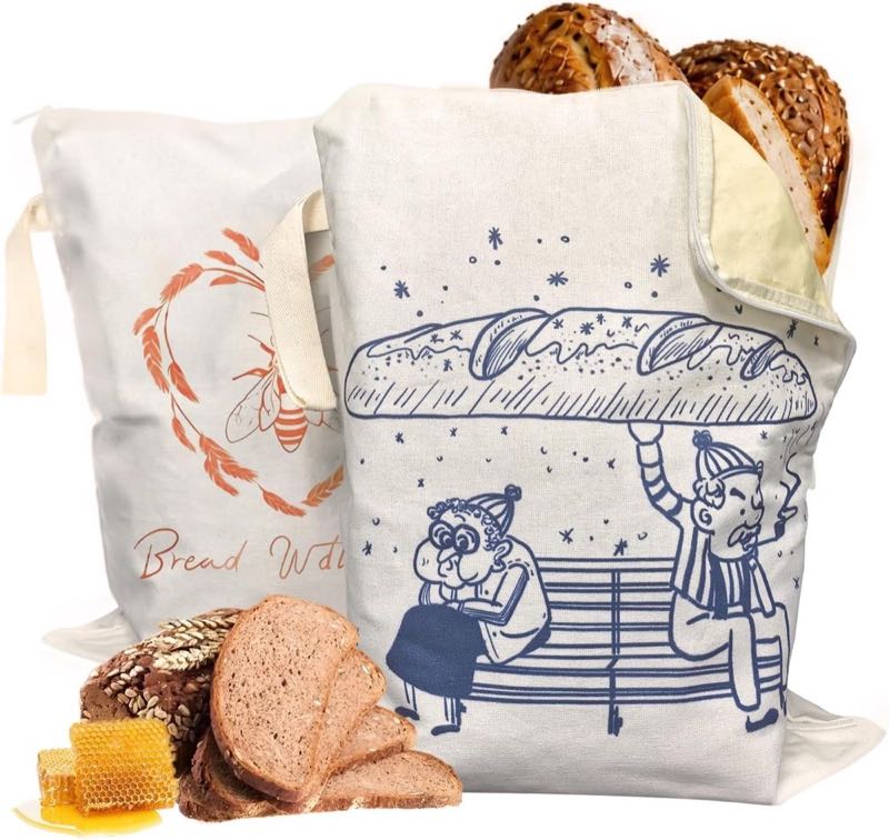 JIN'GHL Bienenwachs-Brotbeutel XL 2er