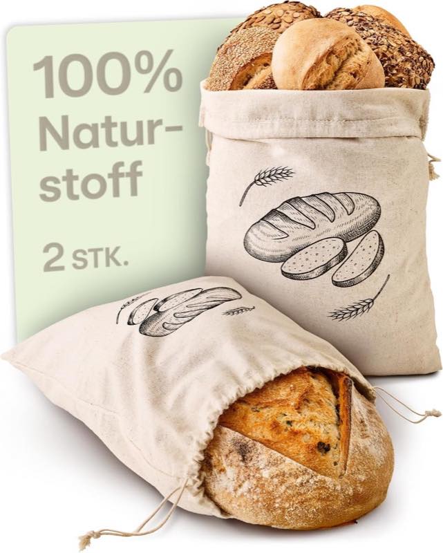 Praknu Leinen-Brotbeutel 2er
