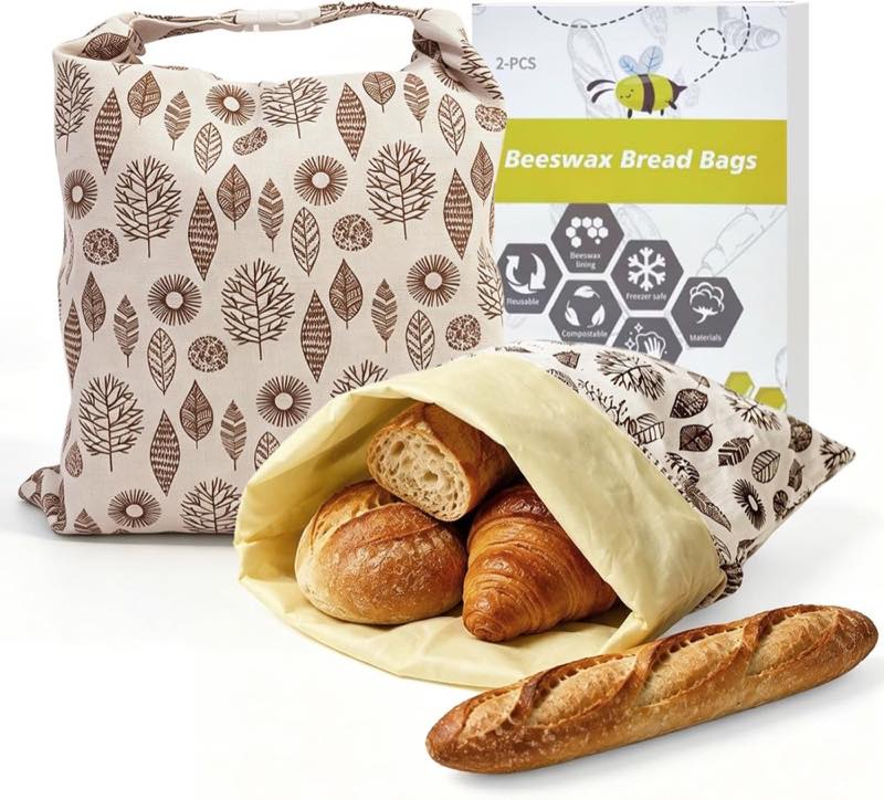 GOYOXOKY Bienenwachs-Brotbeutel 2er