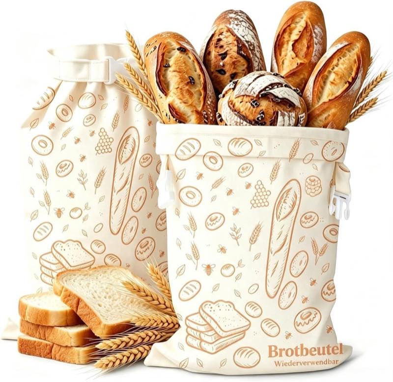 JellyLe Bienenwachs-Brotbeutel 2er