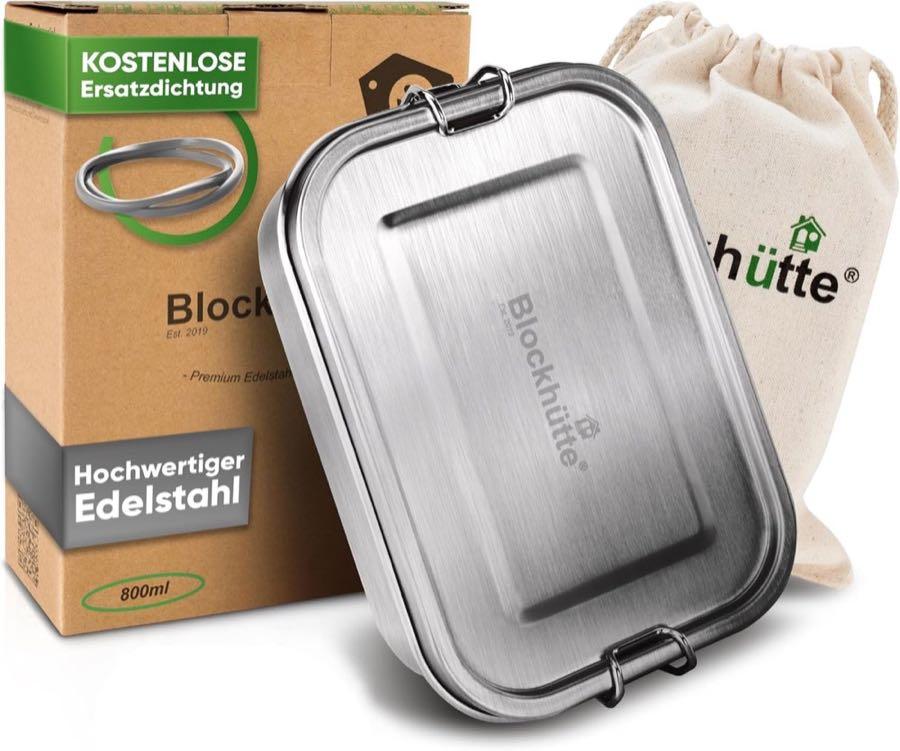 Blockhütte Edelstahl Brotdose 800 ml