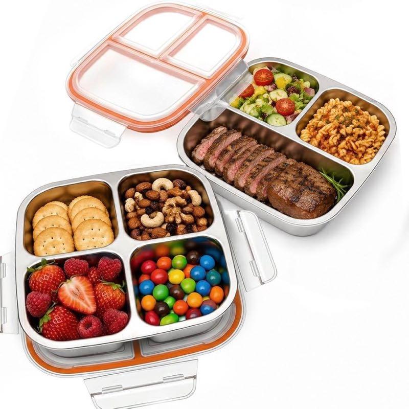 Ouxayapl Snackbox-Set Edelstahl 2×600 ml