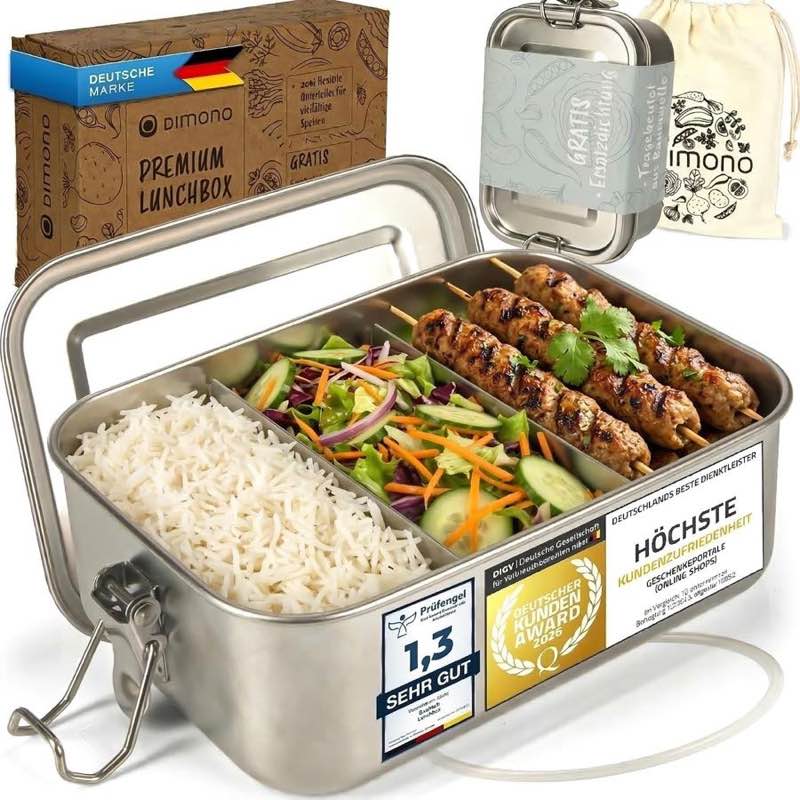 Dimono Edelstahl Lunchbox 2400 ml