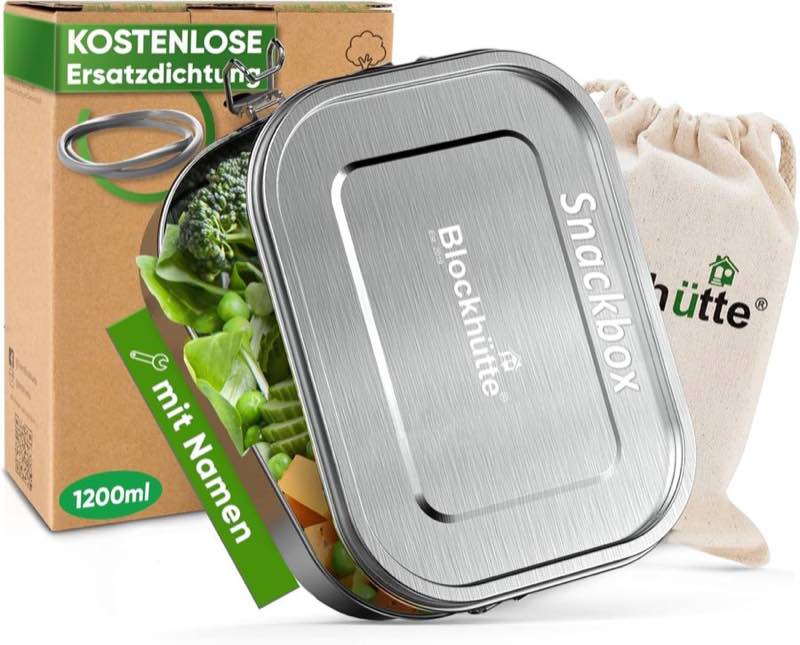 Blockhütte Edelstahl Brotdose 1200 ml