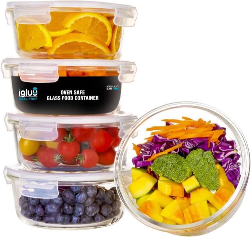 Igluu Glas rund 5er 950 ml + Ersatzdeckel