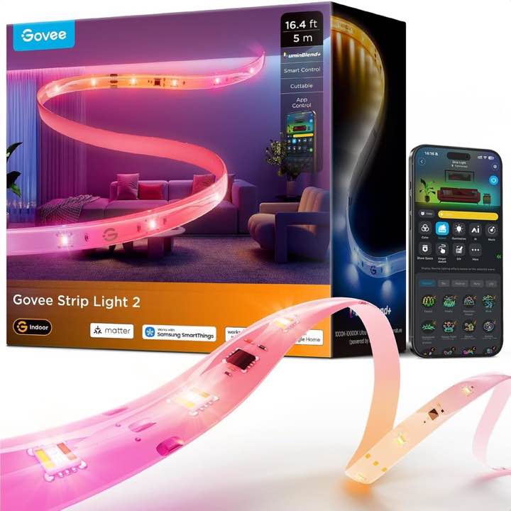 Govee LED Strip Light 2, RGBWWIC, 5 m