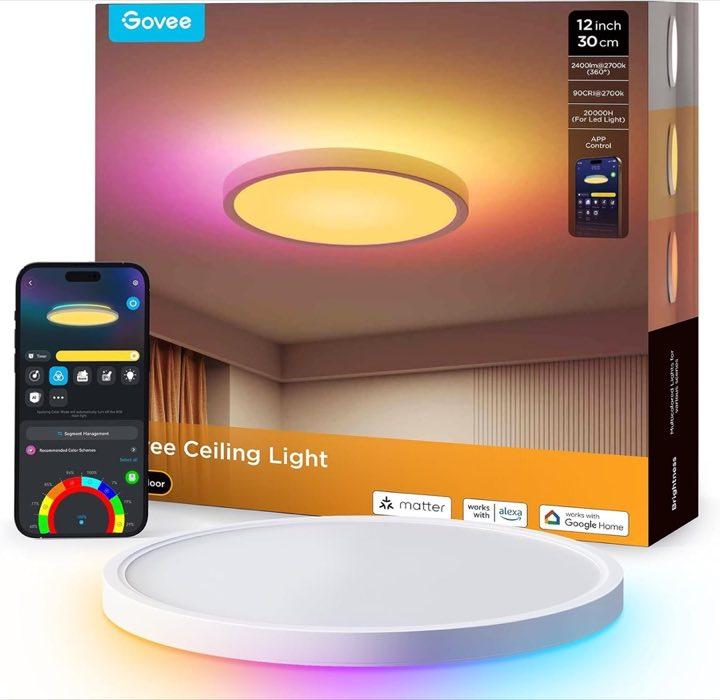 Govee Deckenleuchte Ø30 cm, 24 W, 2400 lm, RGBIC