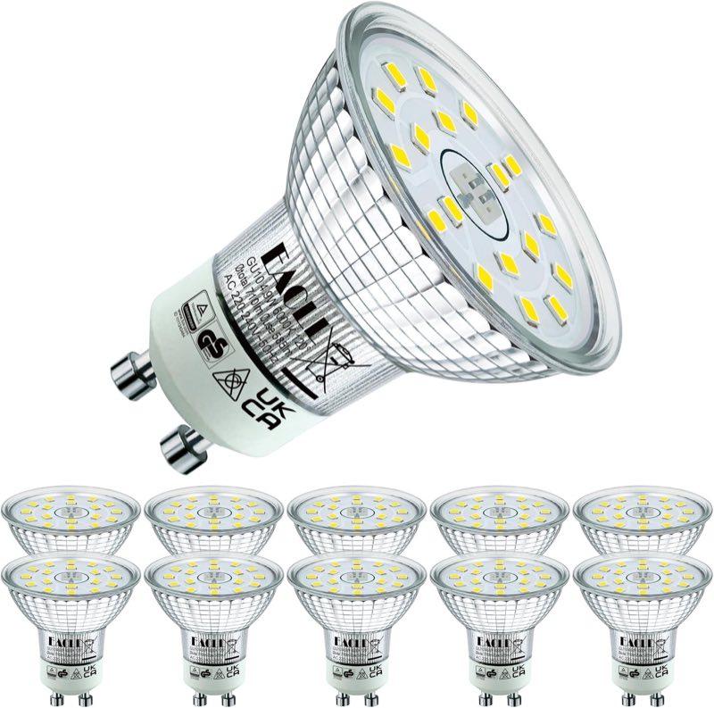 EACLL GU10 LED 4,9 W, 585 lm, 6000 K, 10er