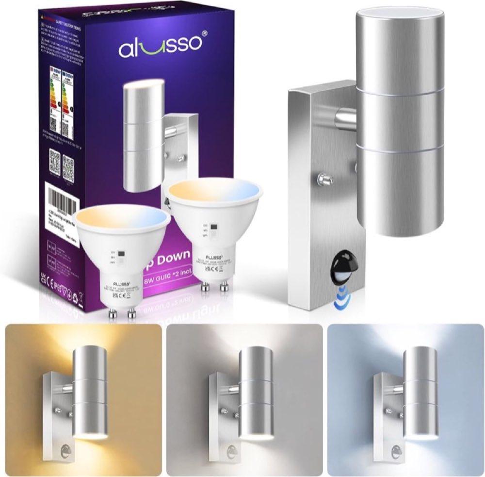 ALUSSO Auf- und Abwärtsleuchte, IP65, 2× GU10