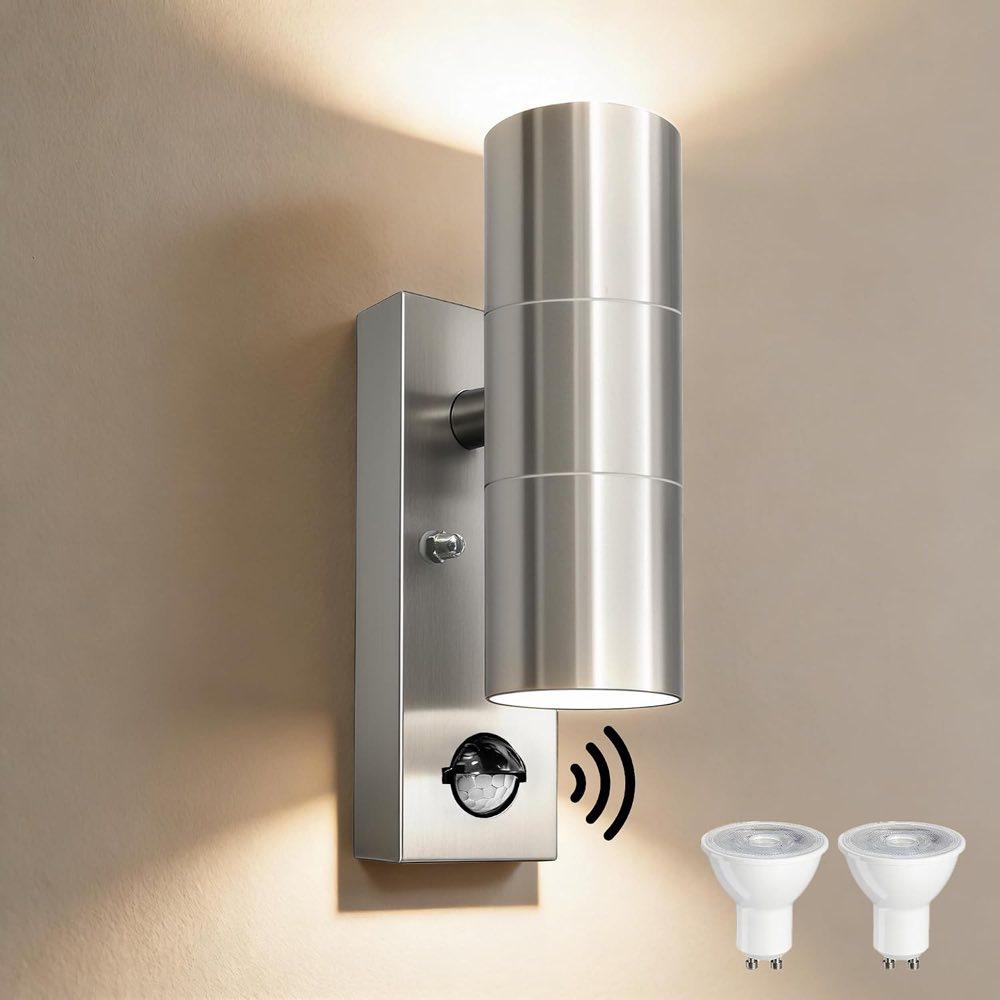 Up-and-down-Außenlampe, Edelstahl, IP54, GU10