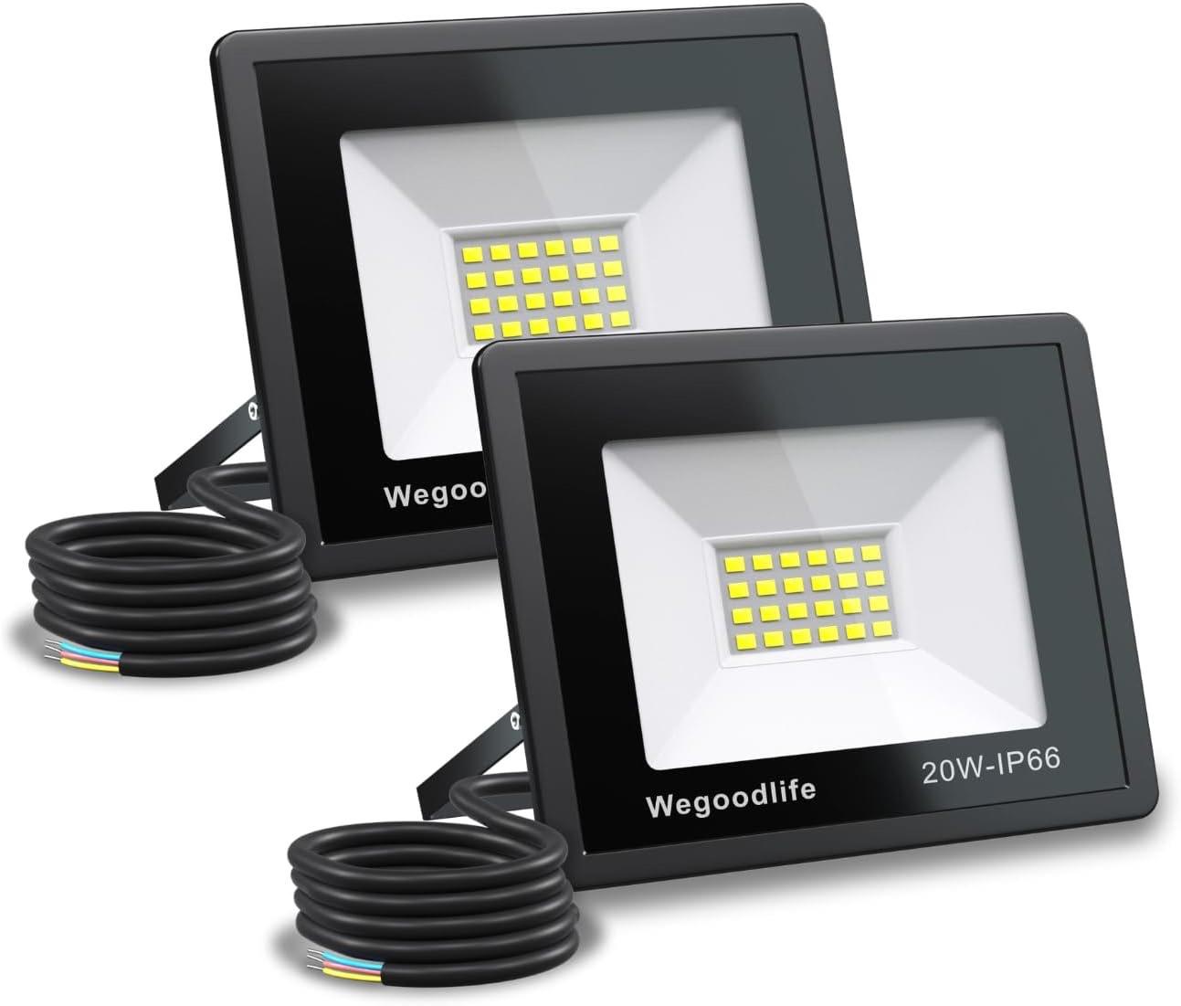 2 Stück 20W LED Strahler Außen, 1510LM, 3000K Warmweiß, IP66