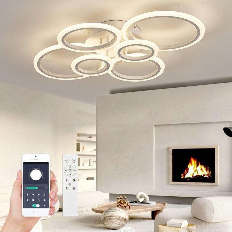 k. A. LED Deckenleuchte 6 Ringe, 72 W, 6400 lm, nur CCT
