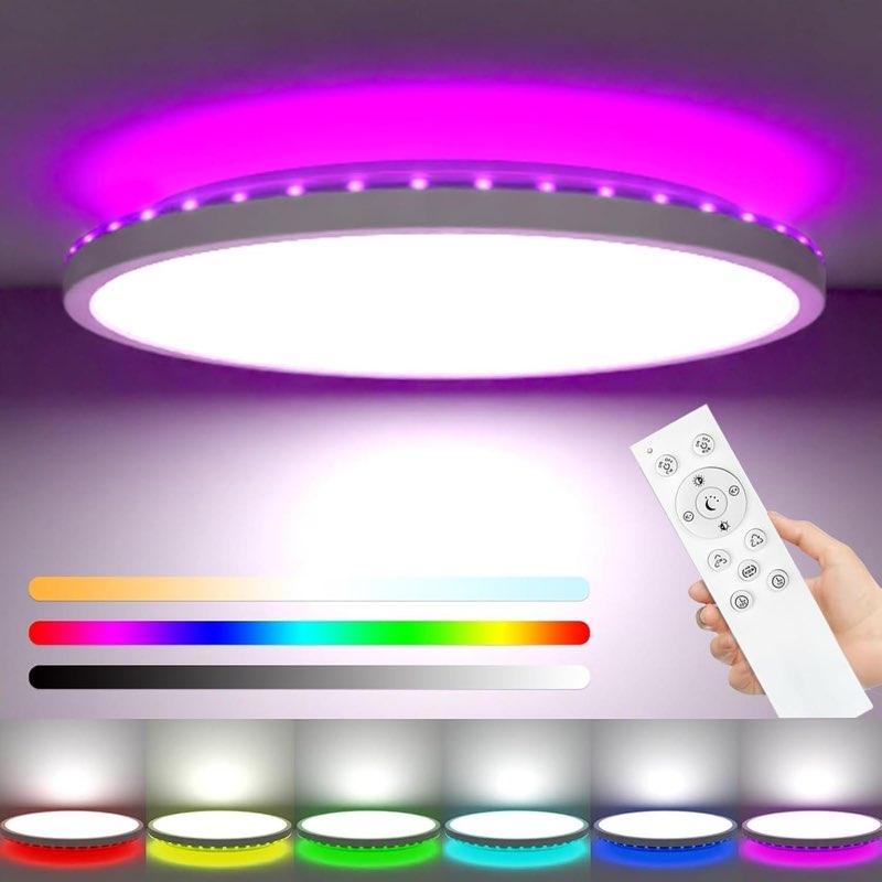 zemty LED Deckenlampe, 24 W, 3200 lm, RGB-Rand, Ø 29 cm als Testsieger