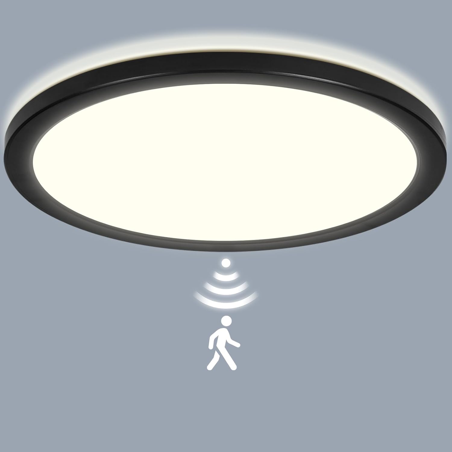 LEZOE LED Deckenleuchte mit Bewegungsmelder, 30W 3300LM, Fernbedienung, φ39 cm