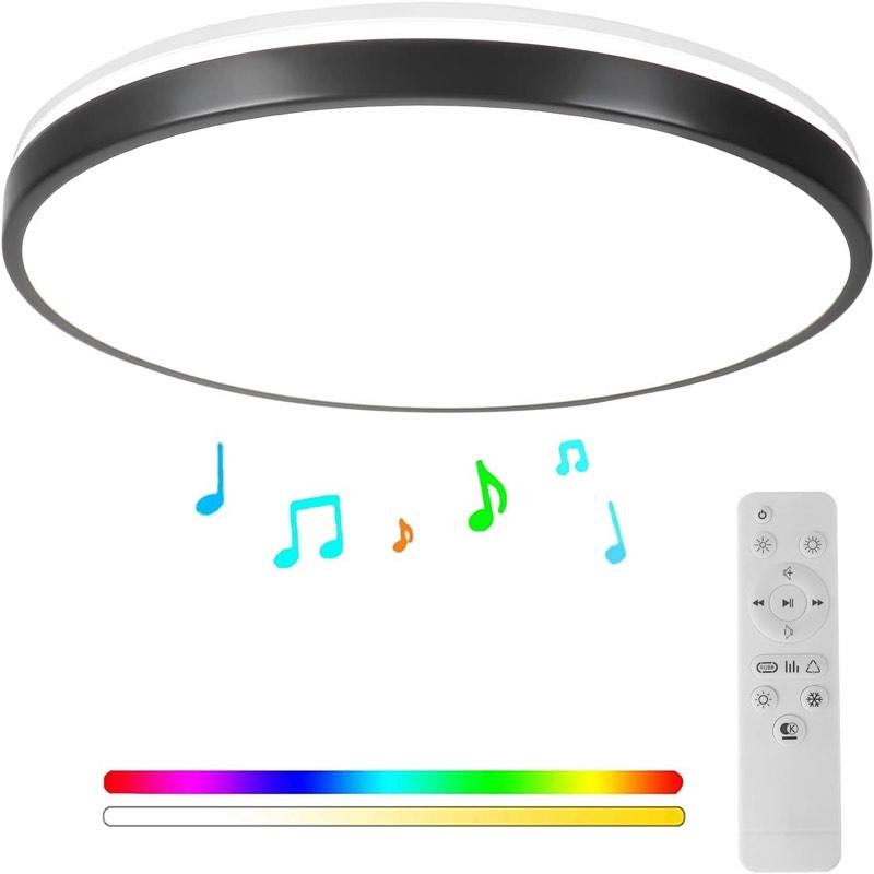 24 W LED-Deckenleuchte Ø 30 cm, Schwarz