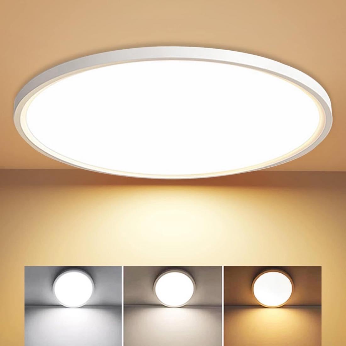 MGEELED LED-Deckenleuchte, 20 W, 2400 lm, Ø 30 cm, 3 Farben