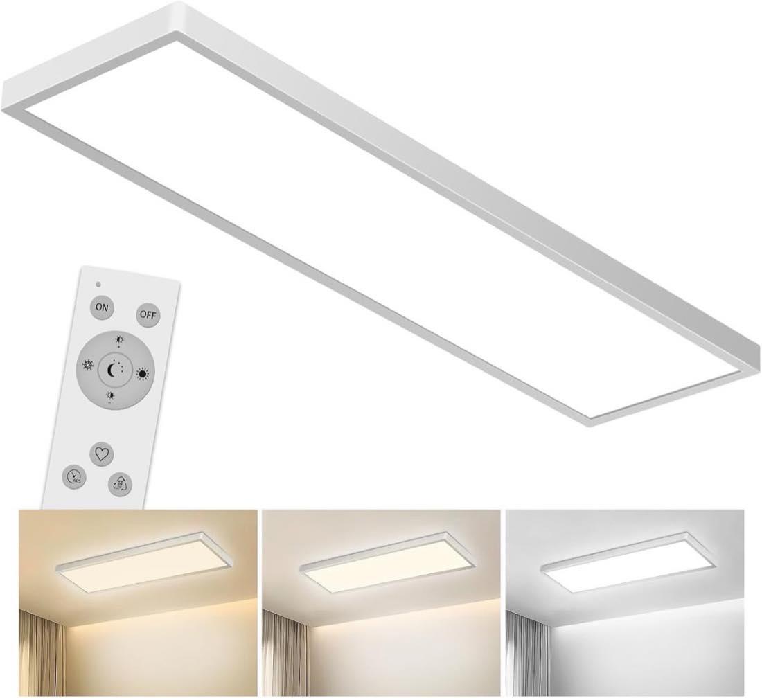 Bowfar LED-Deckenleuchte, 40 W, 4000 lm, 80×25 cm, Fernbedienung