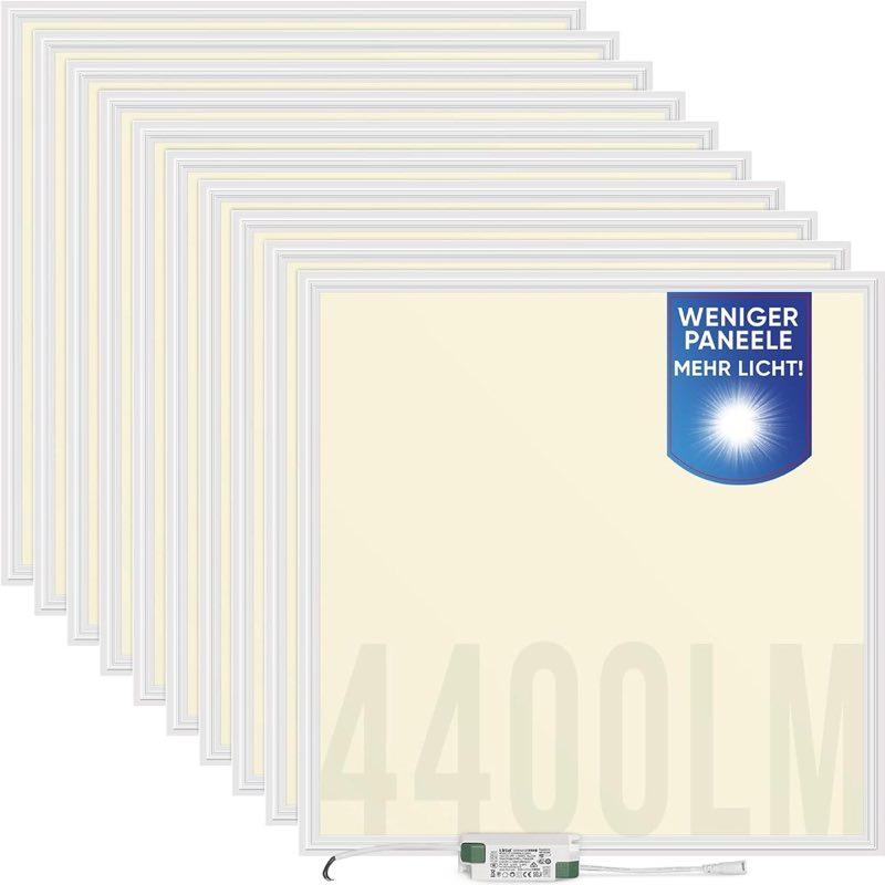LECOM 10× LED-Panel 62×62, 4400 lm, 3000 K, Einlege