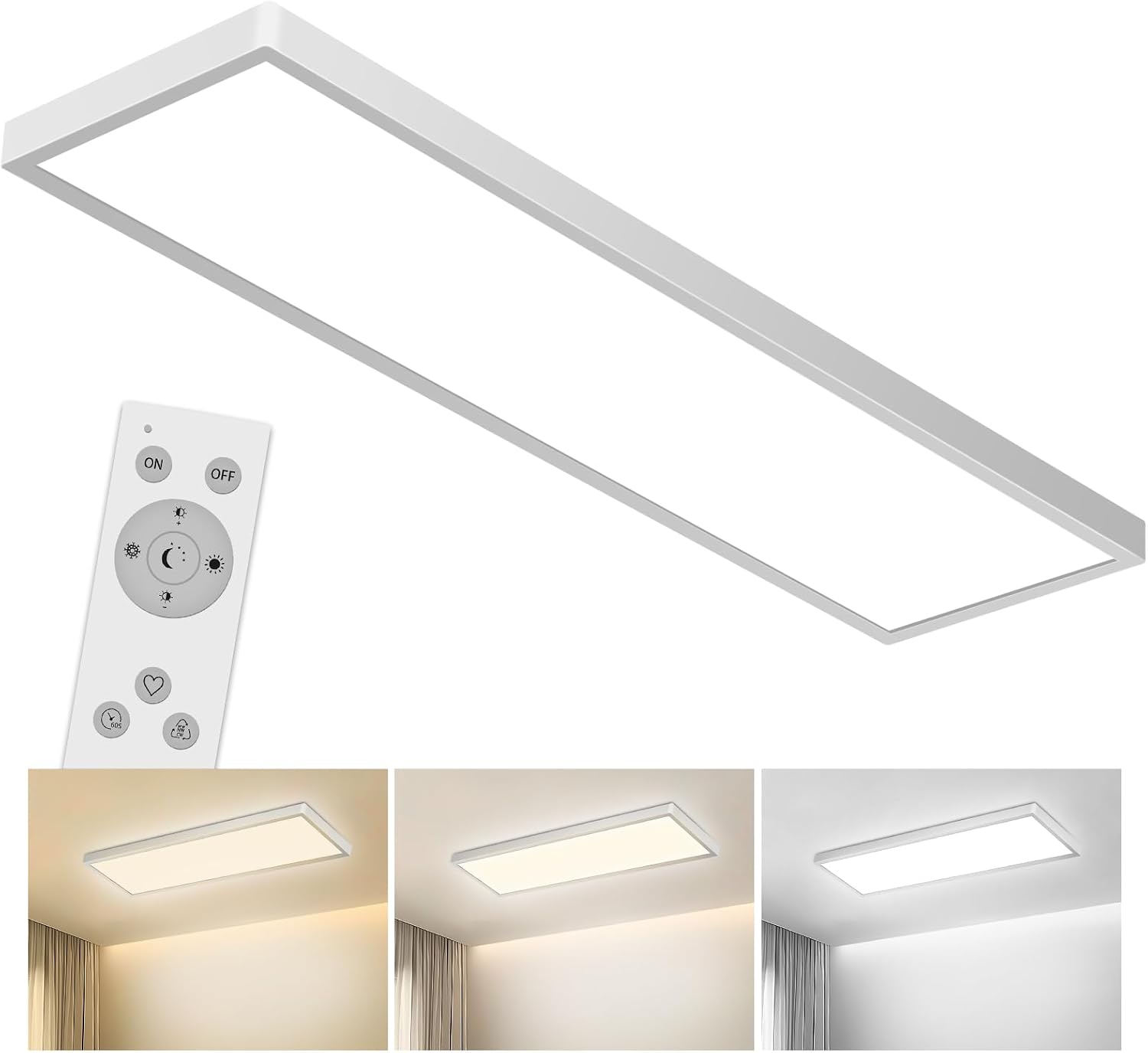 Bowfar LED-Panel 80×25 cm, 40 W, 4000 lm, CCT dimmbar