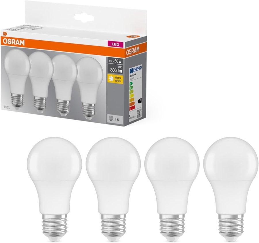 Osram Base Classic A, matt, 806 lm, 2700 K, 4er