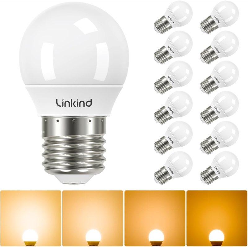 Linkind E27 G45 dimmbar, 4,2 W, 470 lm, 2700 K, 12er