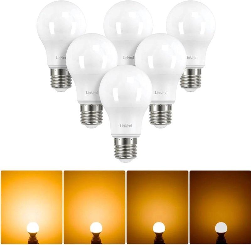 Linkind E27 A60 dimmbar, 7,3 W, 806 lm, 2700 K, Phasenanschnitt, 6er als Testsieger