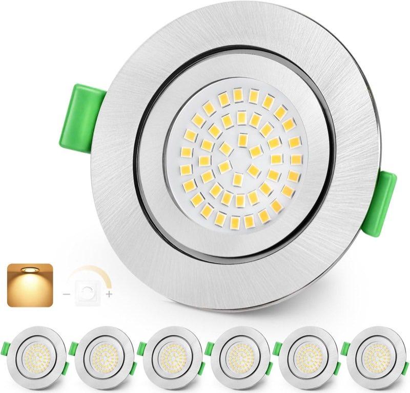 KYOTECH LED-Einbaustrahler 230 V, 5 W, 550 lm, IP65, Phasenabschnitt, 6er als Testsieger