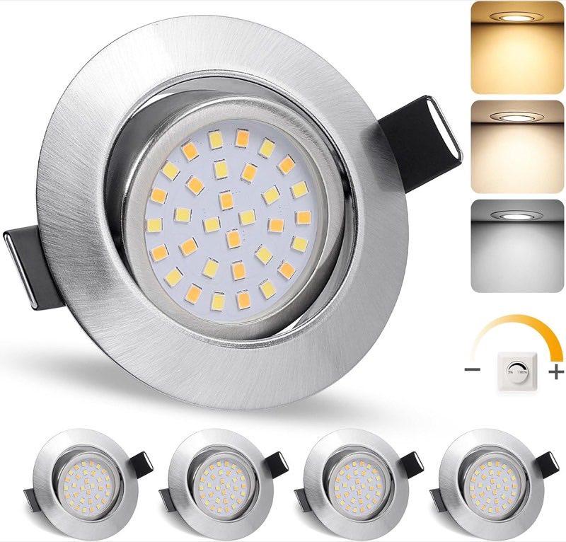GeyouLux GeyouLux LED-Einbaustrahler 230 V, 6 W, 700 lm, 3CCT, IP44