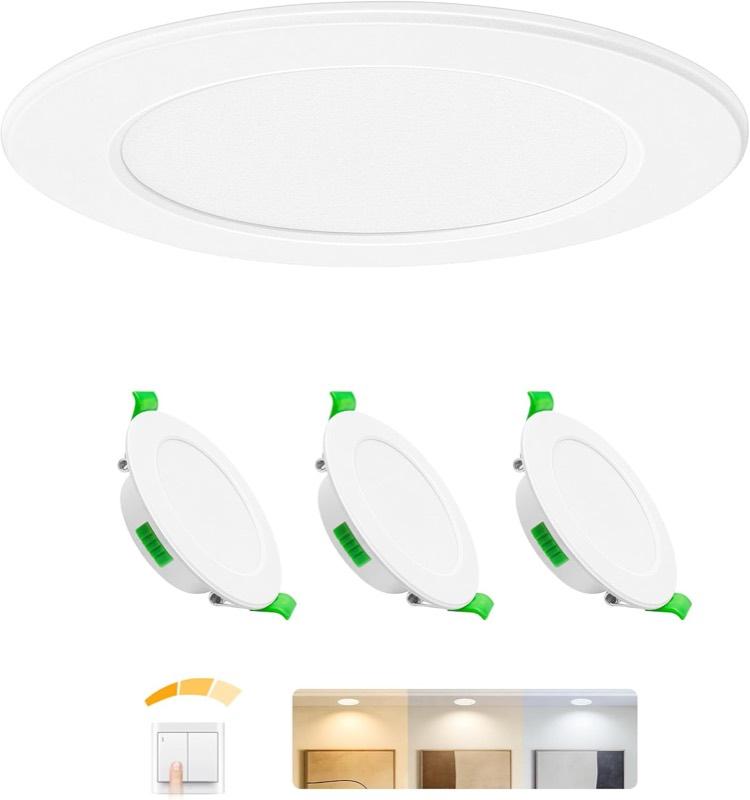 Laiebri Laiebri LED-Einbaustrahler 230 V flach, 3CCT, drei Stufen, 3er