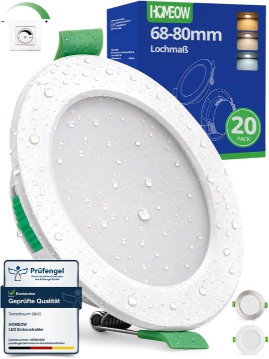 HOMEOW 20er LED-Einbaustrahler dimmbar