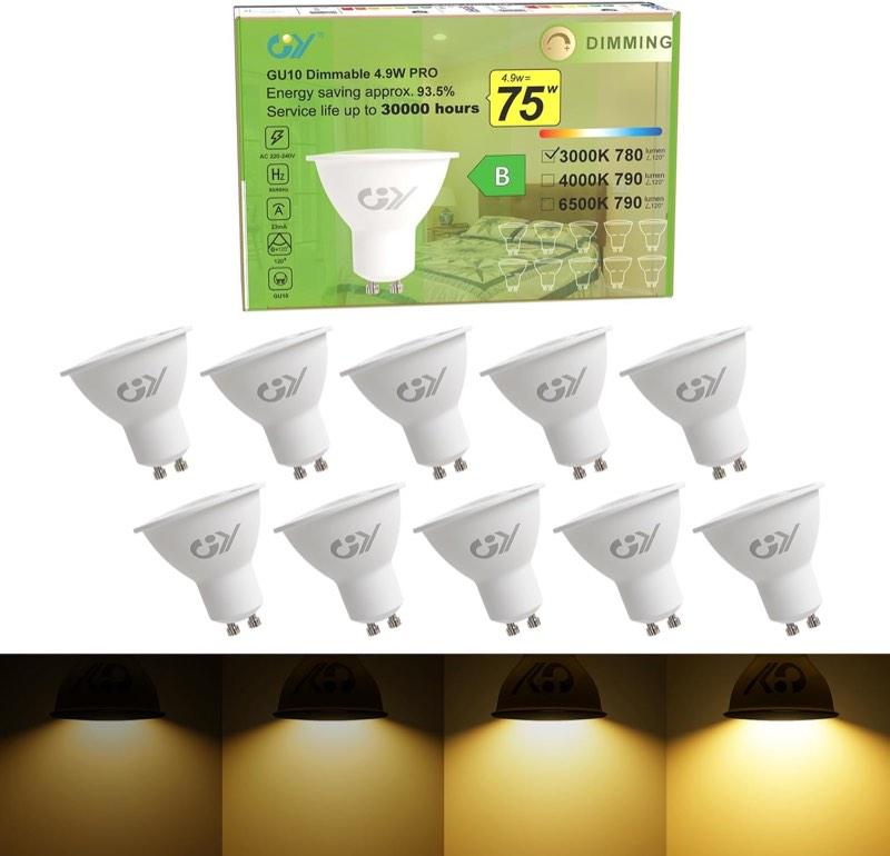 GY GU10 4,9 W Warmweiß, 10 Stück