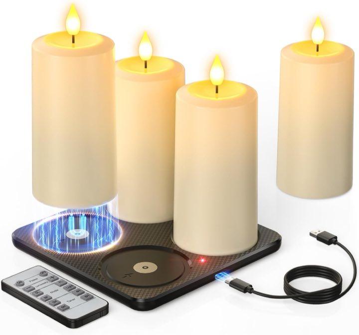 Yme LED-Stumpen 4er, Magnetstation, IP54, Timer 2/4/6/8