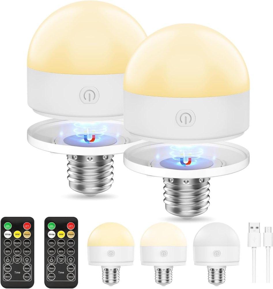 Suright wiederaufladbare E27-LED mit Fernbedienung, 2 Stück