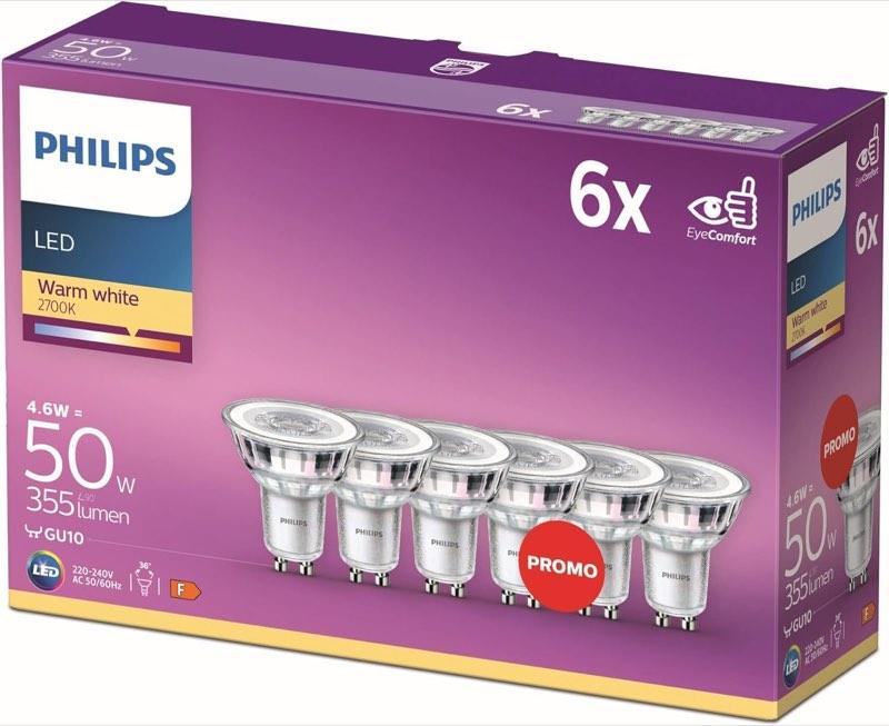 Philips GU10 Classic, 2700 K, 6er