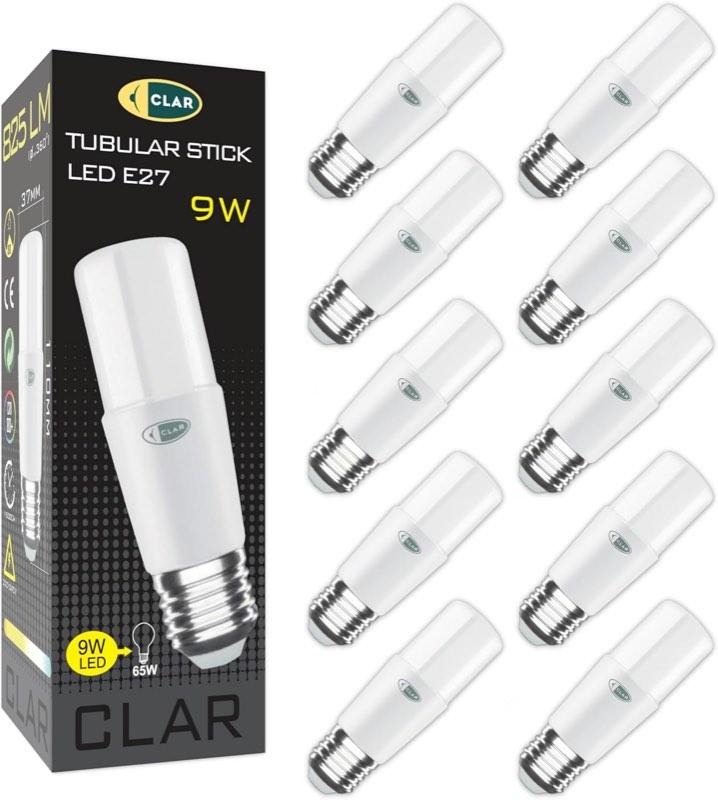 CLAR E27 Maiskolben, 9 W, ca. 800 lm, 4000 K, 10er