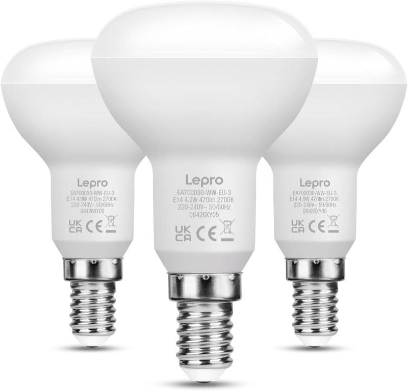 Lepro E14 R50, 4,9 W, 470 lm, 2700 K, 3er als Testsieger