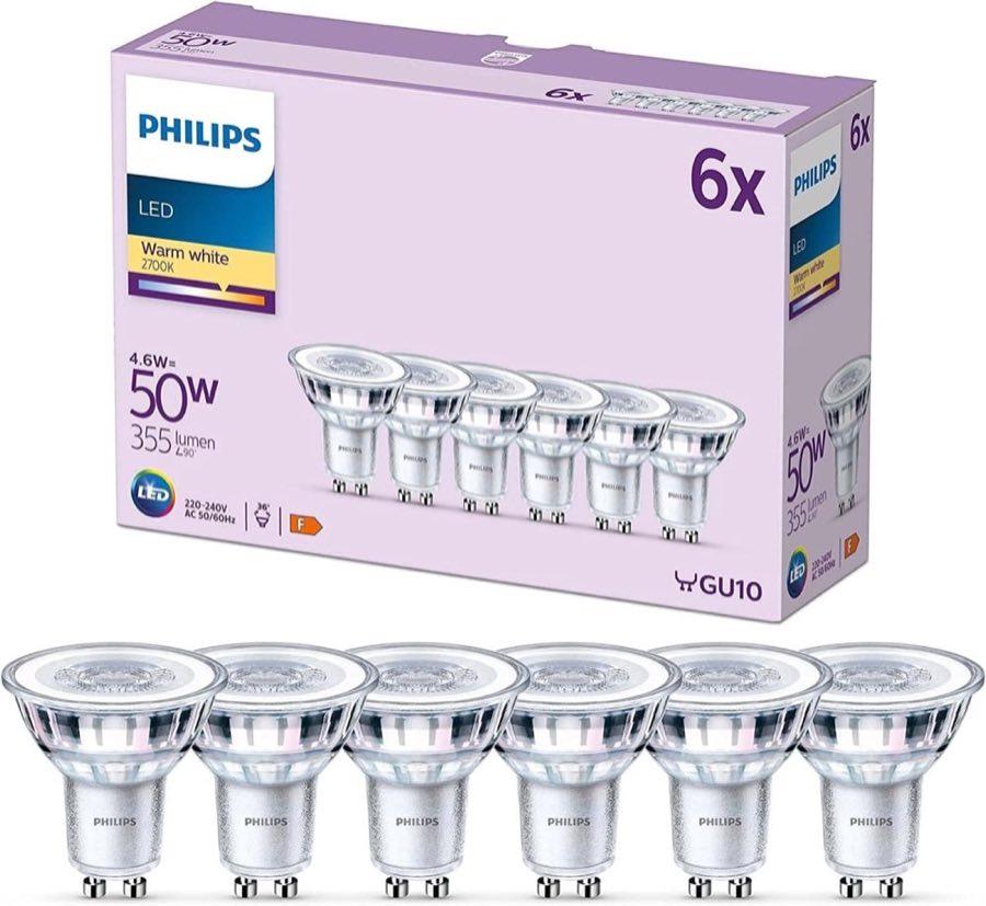 Philips GU10 LED 6er-Pack, 2700 K, 355 lm als Testsieger