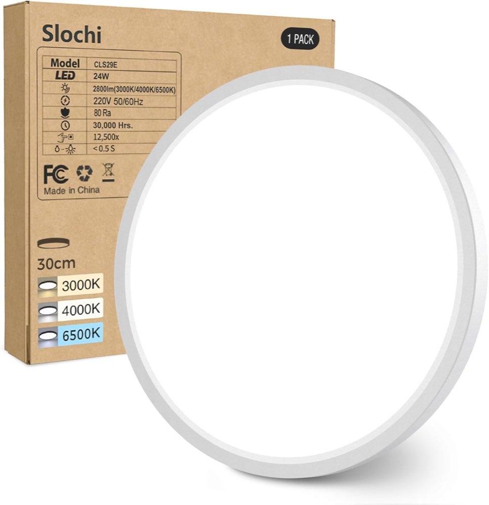 slochi LED-Deckenleuchte 30 cm, 24 W, 2800 lm