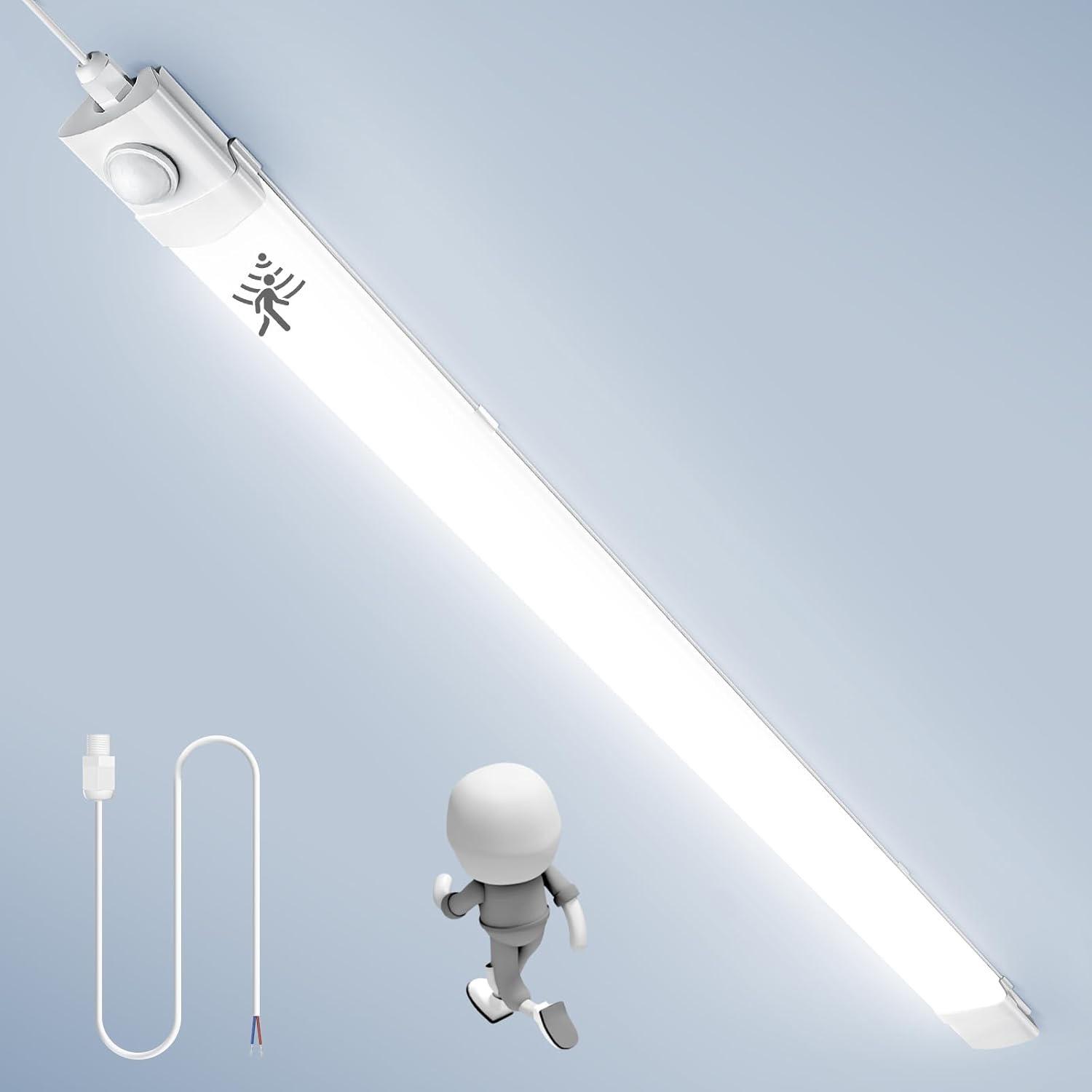 Dibaful LED-Feuchtraumleuchte 120 cm mit Bewegungsmelder, 40 W, 6500 K
