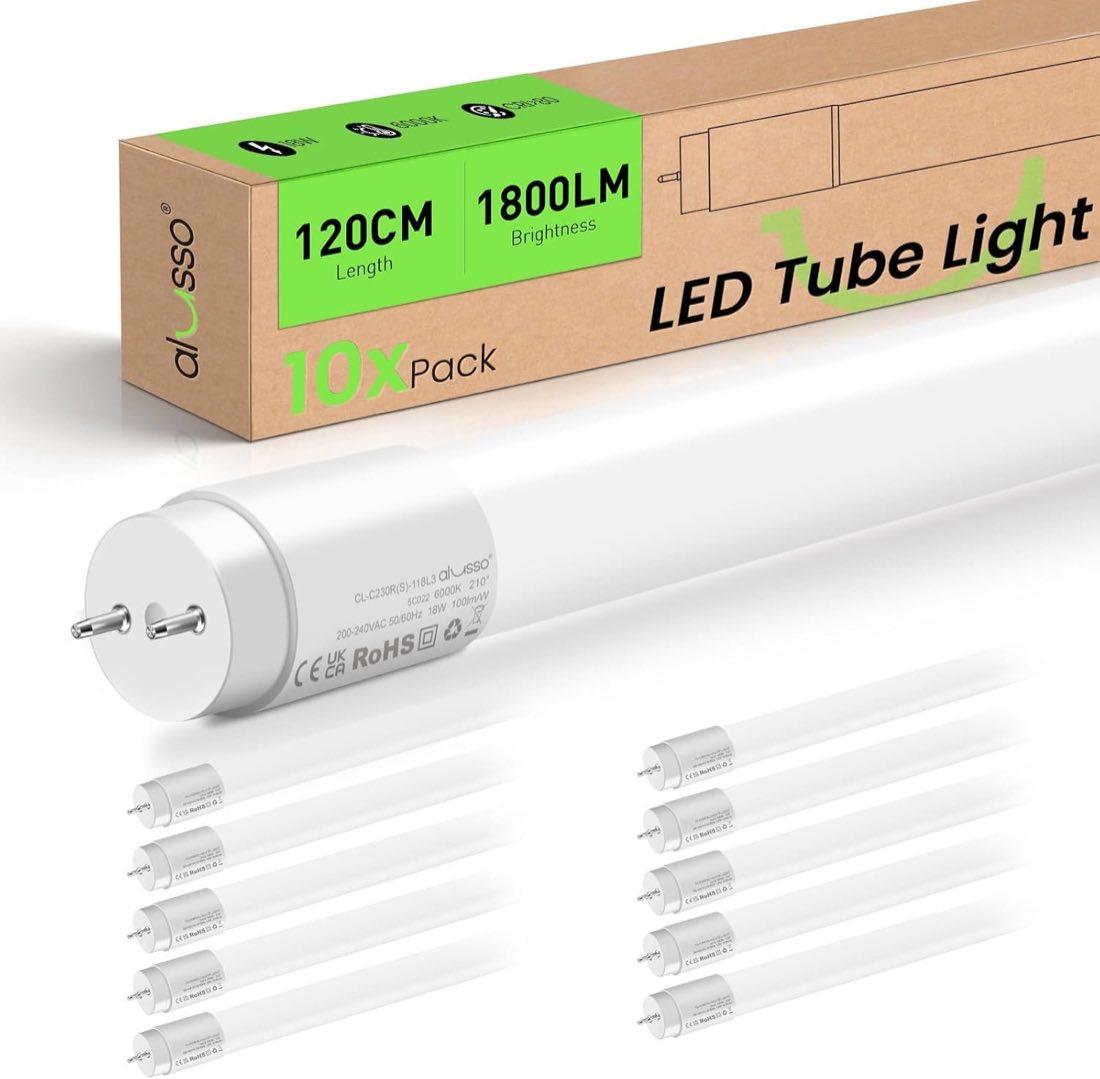 ALUSSO LED Röhre 120 cm 6000 K, 18 W, T8, 10er-Pack als Testsieger