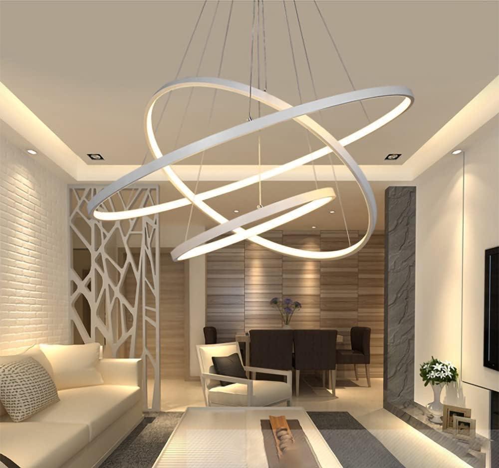ANZHUANG LED-Ringpendel, 5400 lm, 6000 K, weiß