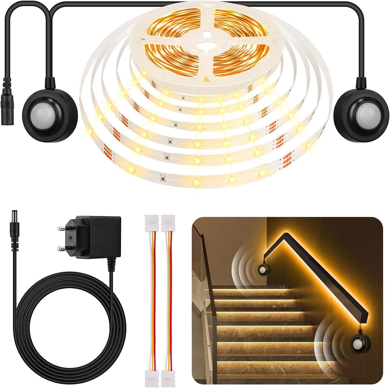 HOUHUI 5 m, Dual-PIR, SMD 2835, 2700 K, dimmbar